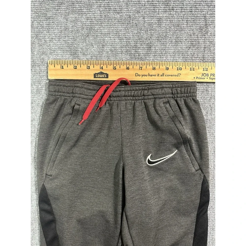 Nike Boys Jogger Pants Gray/Red Size S Drawstring Elastic Waist Pockets